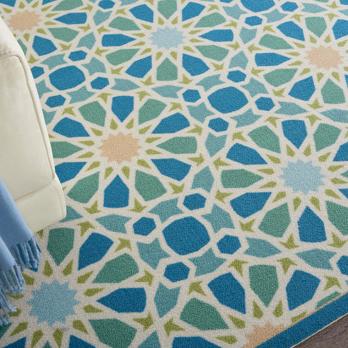 Waverly Sun N Shade SND29 Blue 10'x14'   Rug