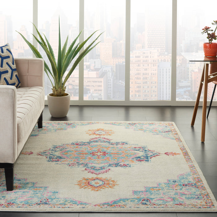 Nourison Passion 5' x 7' Grey, Ivory, Multicolored  Bohemian   Area Rug