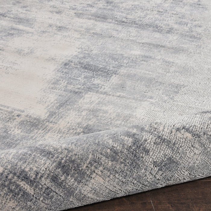 Nourison Rustic Textures RUS02 Slate Blue and Ivory 9'x13' Oversized Textured Rug