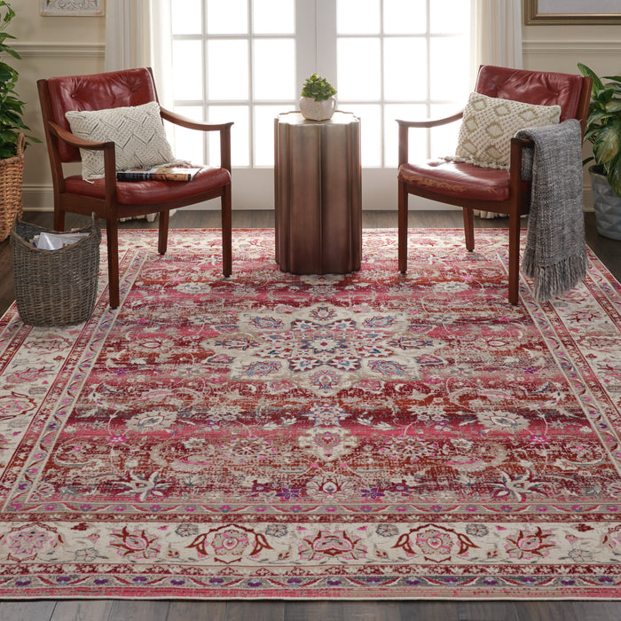 Nourison Vintage Kashan VKA01 Burgundy Multicolor 8'x10'   Rug