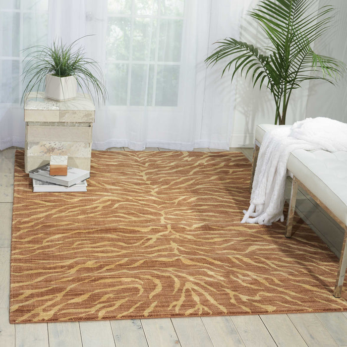 Nourison Riviera RI05 Brown 8' Runner  Hallway Rug
