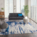 Nourison Twilight TWI29 Navy Blue and White 9'x12' Oversized Rug