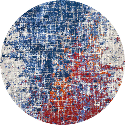 Nourison Twilight TWI25 Red and Blue 8' Round Large Rug