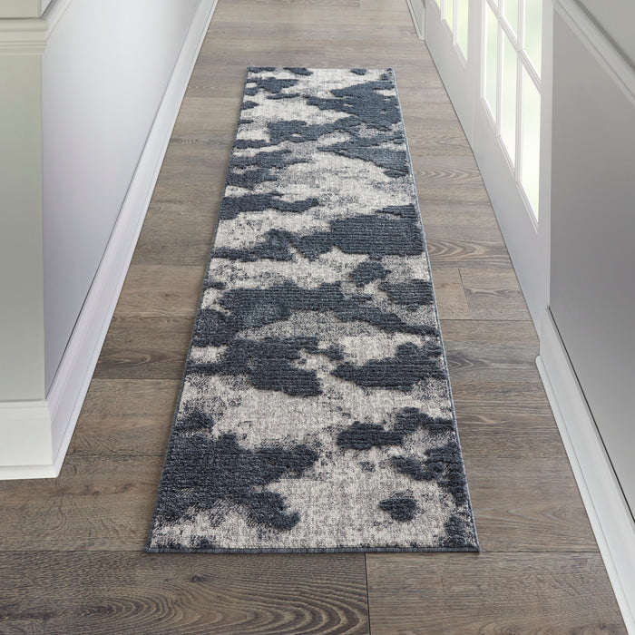 Nourison Zermatt 8' Runner Grey Neutral Area Rug