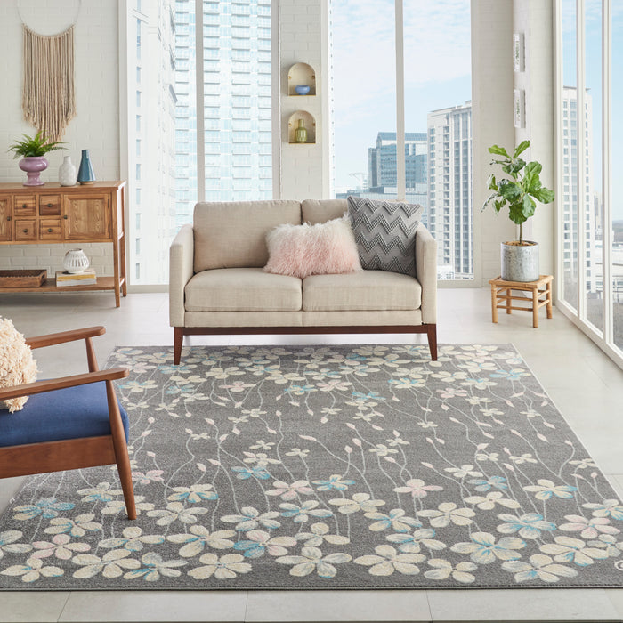 Nourison Tranquil TRA04 Grey 9'x12' Oversized  Rug