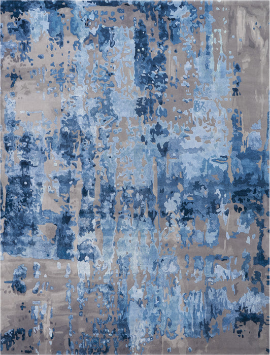 Nourison Prismatic 9'x12' Blue Grey Area Rug