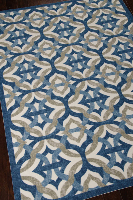 Waverly Sun N Shade SND30 Blue 5'x8'  Area Rug