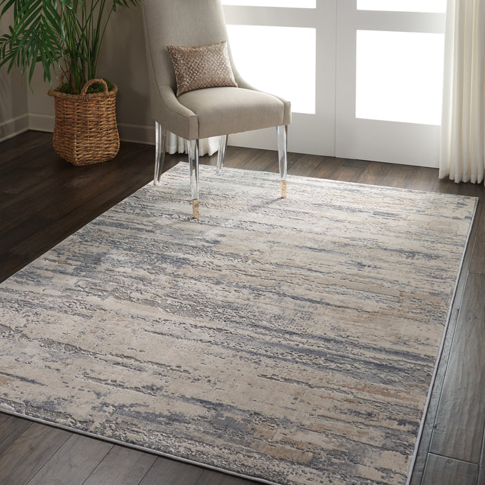 Nourison Rustic Textures RUS04 Beige and Grey 4'x6' Rustic Area Rug