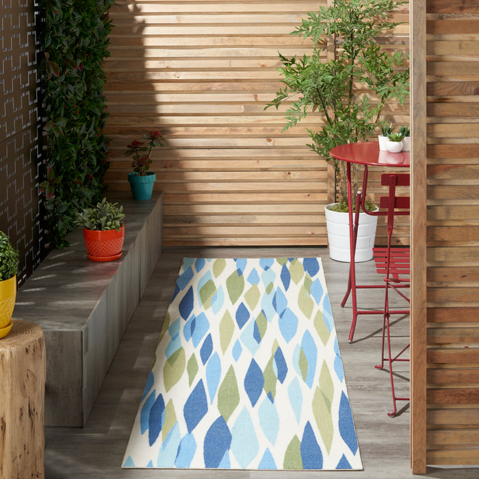 Waverly Sun N Shade SND01 Green 8' Runner  Hallway Rug
