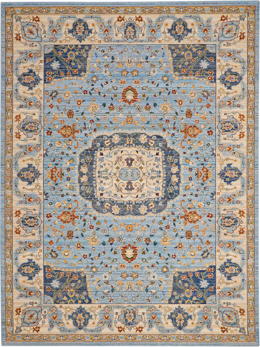 Nourison Majestic 9'x12' Light Blue Multicolor Persian Area Rug