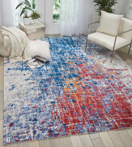 Nourison Twilight TWI25 Red and Blue 8'x10' Large Rug