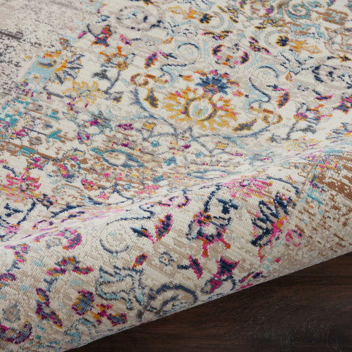Nourison Vintage Kashan VKA02 Ivory Multicolor 6' Runner  Hallway Rug