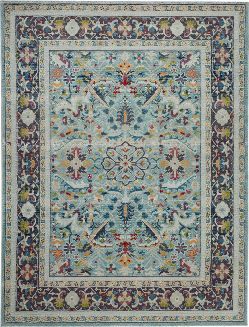 Nourison Ankara Global ANR14 Light Blue Multicolor 9'x12' Oversized Textured Rug