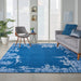 Nourison Symmetry SMM02 Navy Blue 9'x12' Oversized Textured Rug