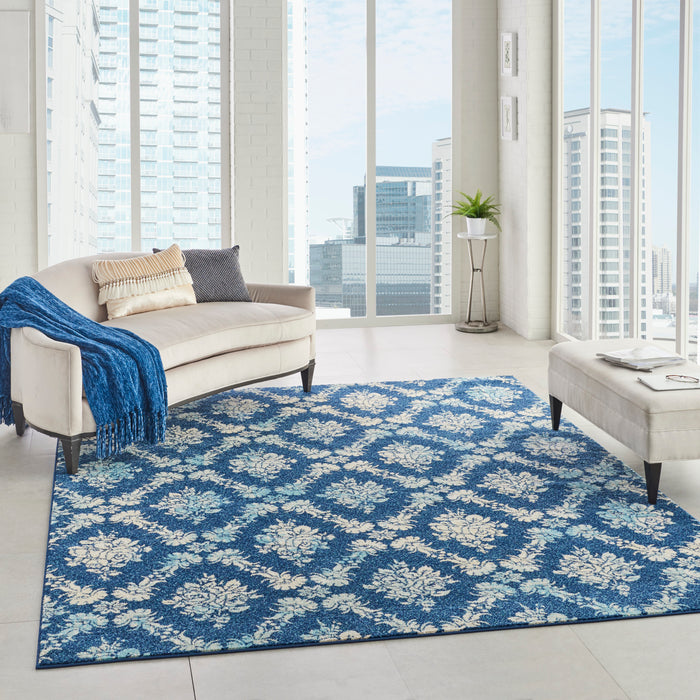 Nourison Tranquil TRA09 Navy Blue 9'x12' Oversized  Rug