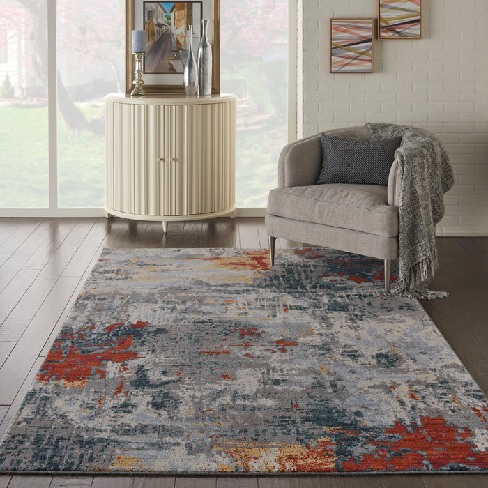 Nourison Artworks ATW03 Grey Multicolor 6'x8' Abstract Area Rug