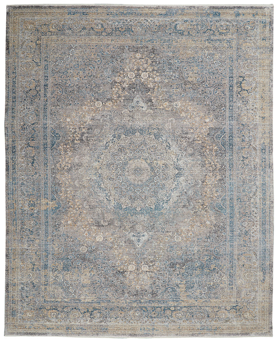 Nourison Starry Nights 8' x 10' Cream and Blue Vintage Area Rug