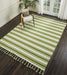 Nourison Rio Vista DST01 White and Green 8'x11' Oversized Flat Weave Rug