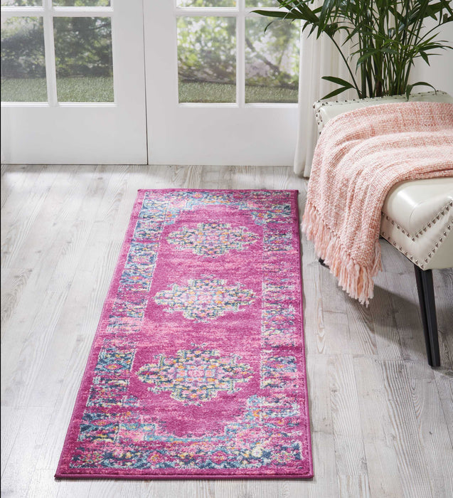 Nourison Passion PSN03 Pink 6' Runner  Hallway Rug