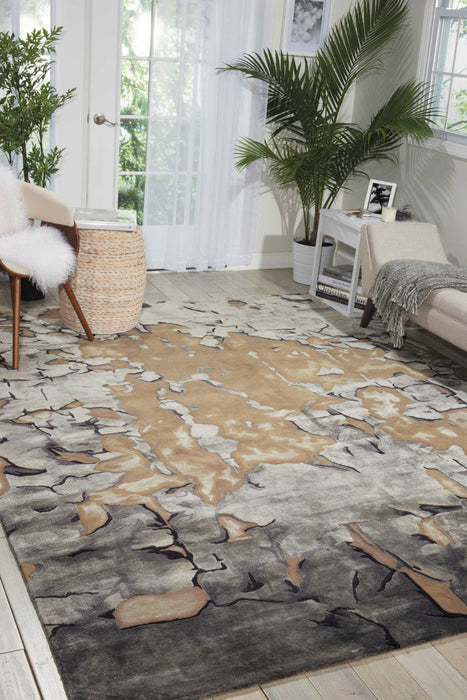 Nourison Prismatic PRS02 Beige and Grey 6'x8'  Area Rug