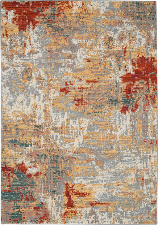 Nourison Artworks ATW03 Red and Gold Multicolor 6'x8' Abstract Area Rug