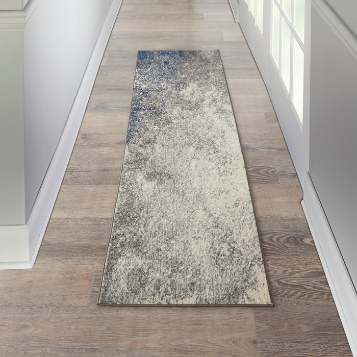 Nourison Passion 8' Runner Charcoal and Ivory    Area Rug