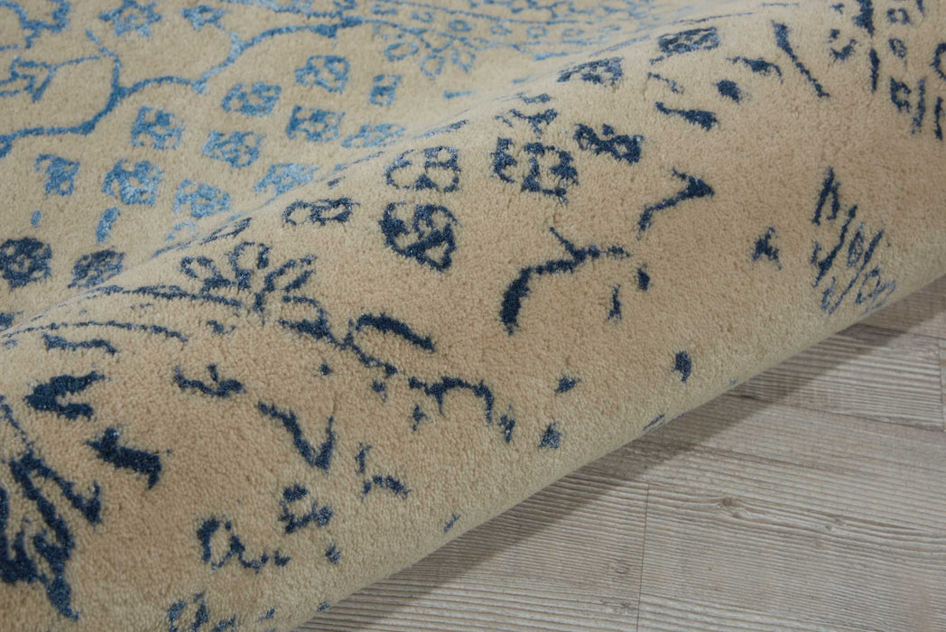 Nourison Symphony SYM14 Blue and Ivory 10'x14'   Rug