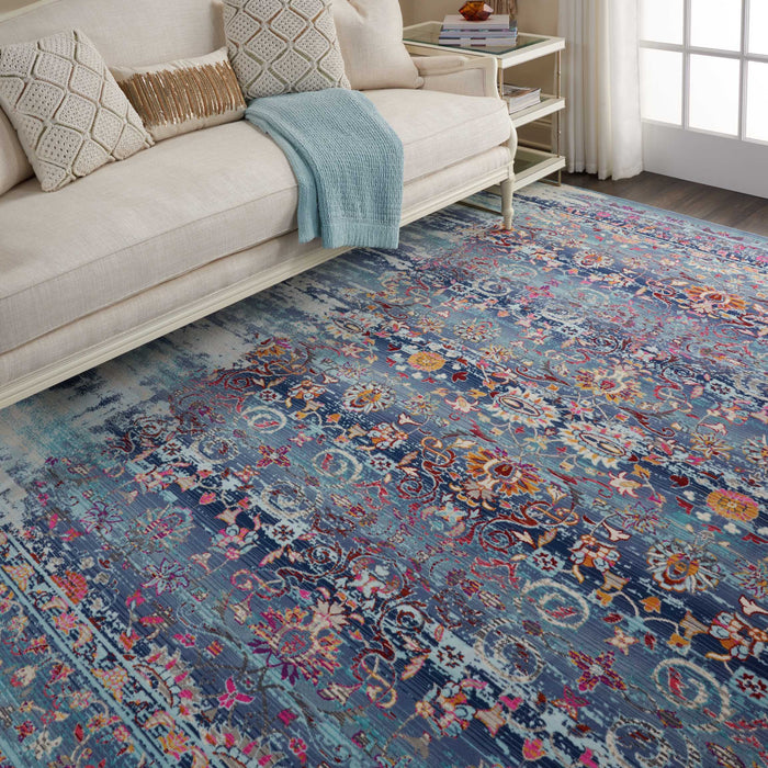 Nourison Vintage Kashan VKA02 Blue Multicolor 9'x12'   Rug
