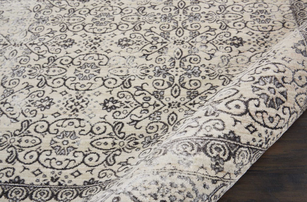 kathy ireland Home Silver Screen KI342 Ivory White 4'x6'  Area Rug