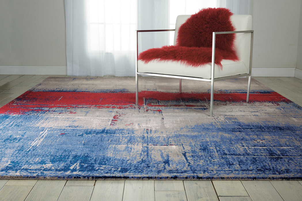Nourison Twilight TWI19 Red and Blue 8'x10' Large Rug