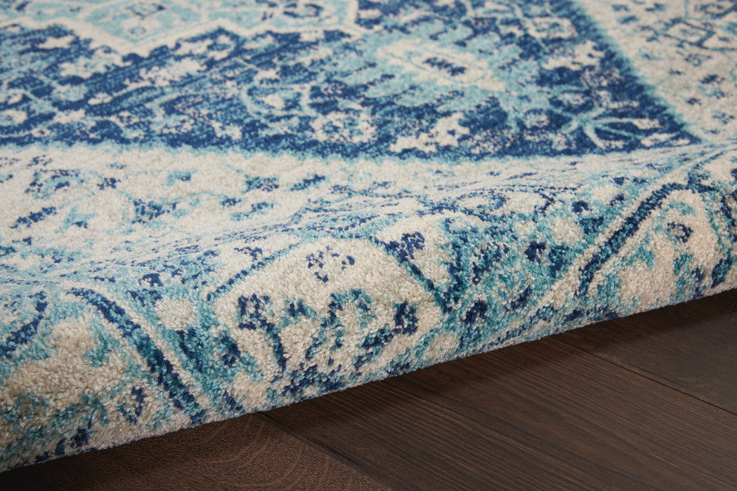 Nourison Tranquil TRA06 Blue and White 5'x7' Persian Area Rug