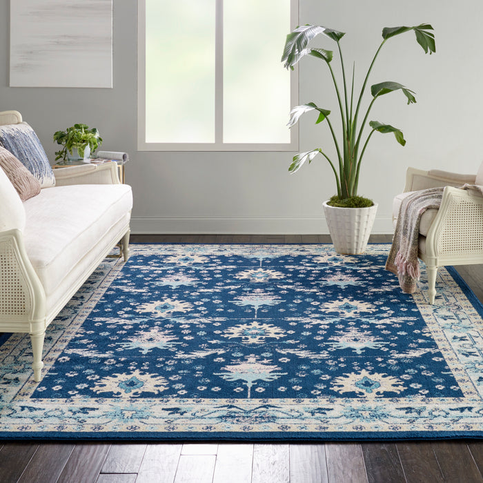 Nourison Tranquil TRA10 Navy Blue 8'x10' Large  Rug