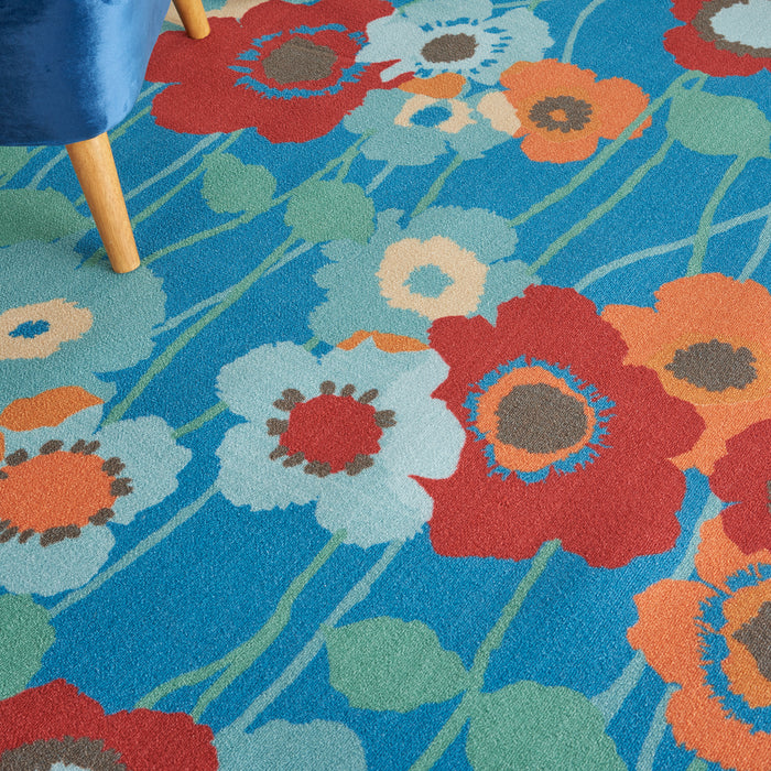 Waverly Sun N Shade SND27 Blue 10'x14'   Rug