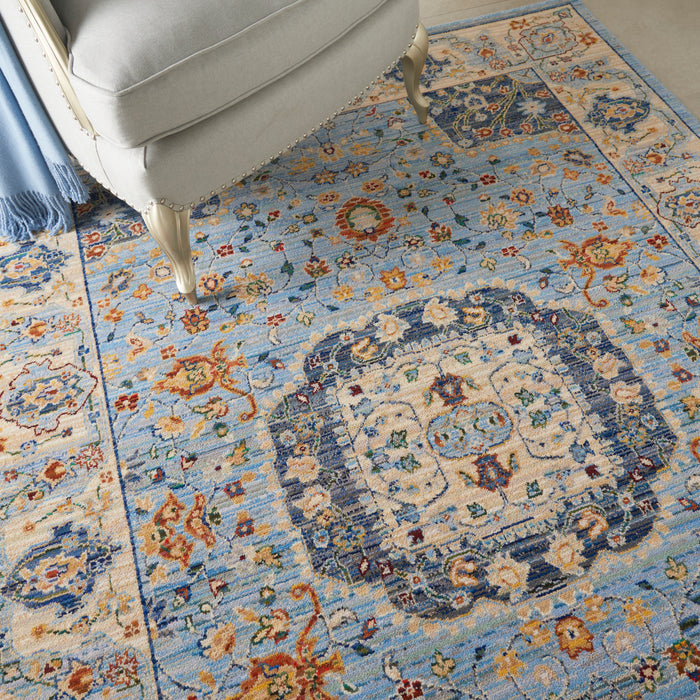Nourison Majestic 6'x8' Light Blue Multicolor Persian Area Rug