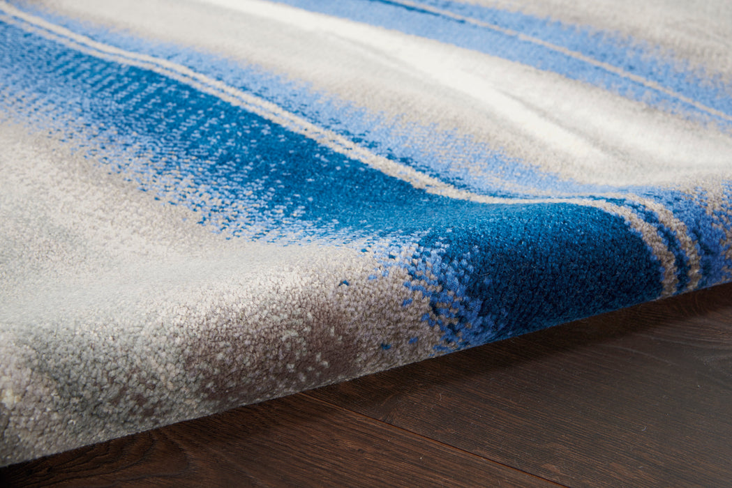 Nourison Twilight 2'x3' Ivory and Blue Small Beach Rug
