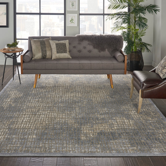 kathy ireland Home Sahara KI395 Charcoal and Beige 9'x13' Oversized Rug