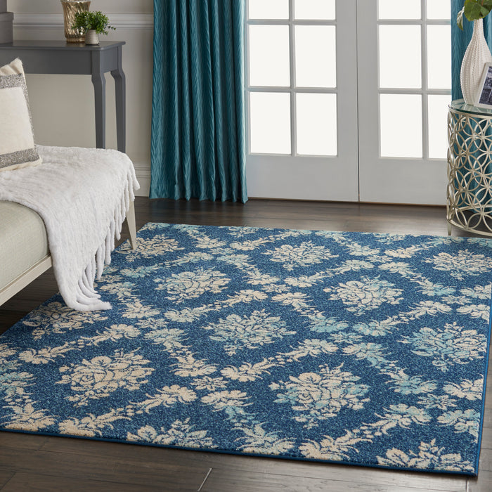 Nourison Tranquil TRA09 Navy Blue 4'x6' Vintage Area Rug