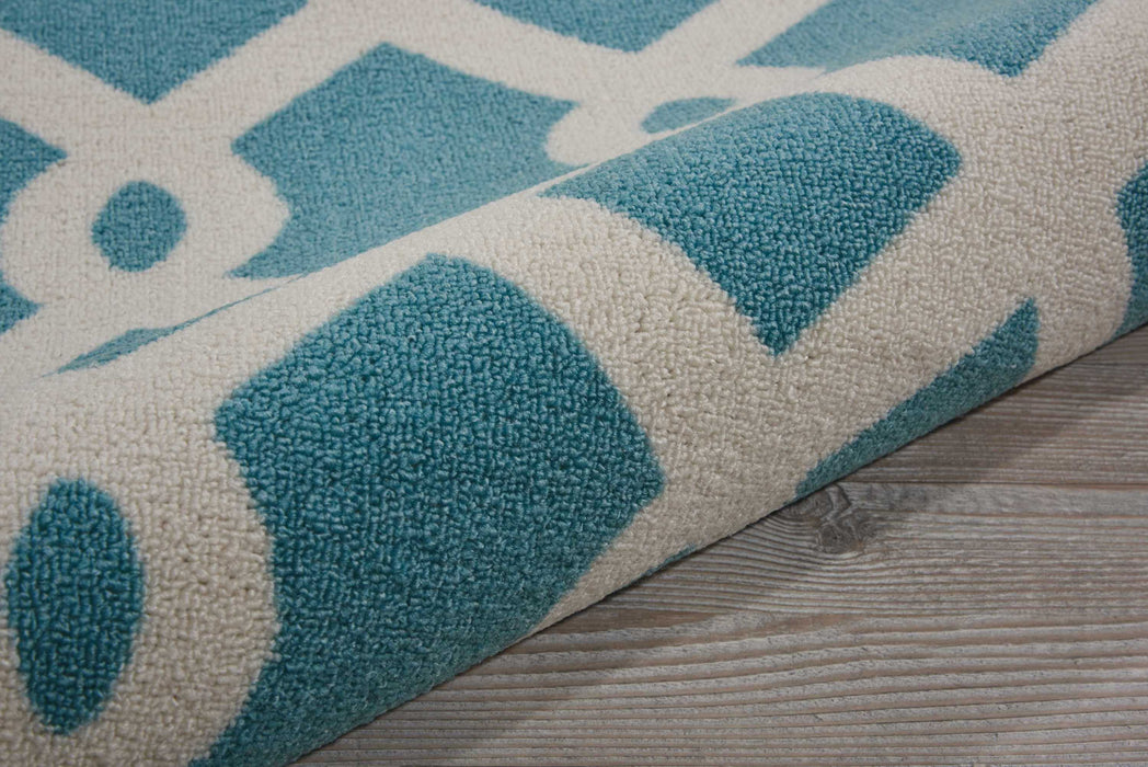 Waverly Sun N Shade SND20 Blue 8' Square   Rug