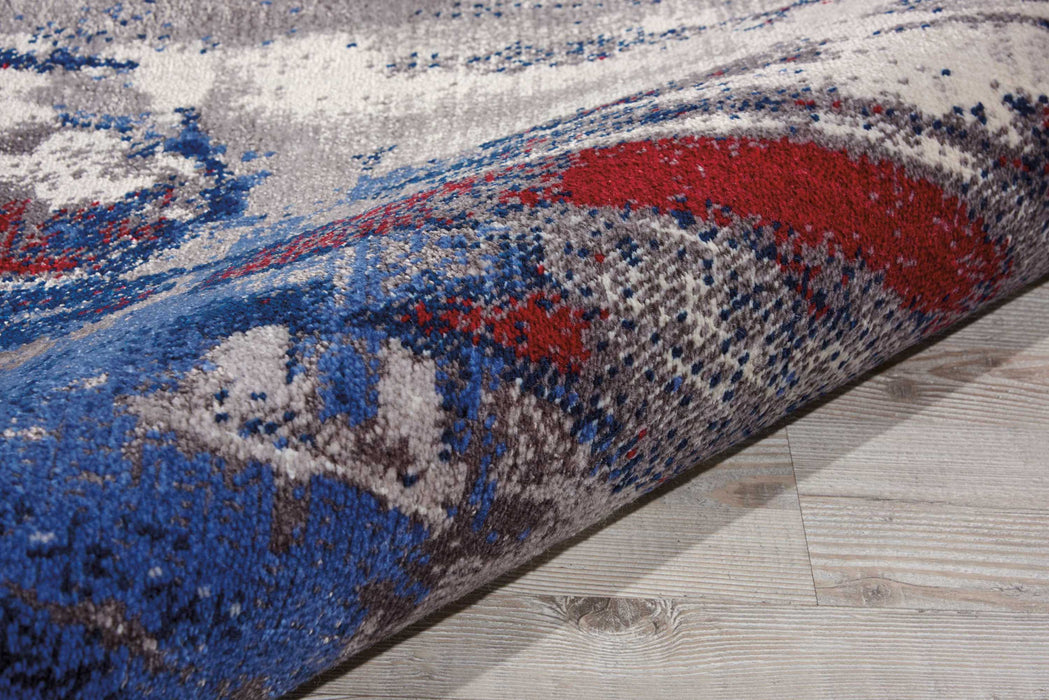 Nourison Twilight TWI20 Grey and Blue 8' Round Large Rug