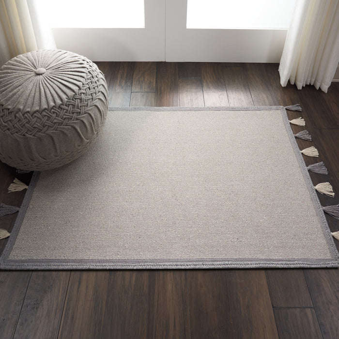 Nourison Otto 2' X 4' Grey Flat Weave Area Rug