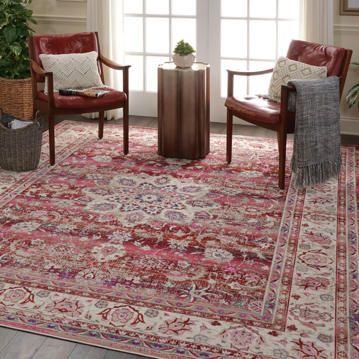 Nourison Vintage Kashan VKA01 Burgundy Multicolor 8'x10'   Rug