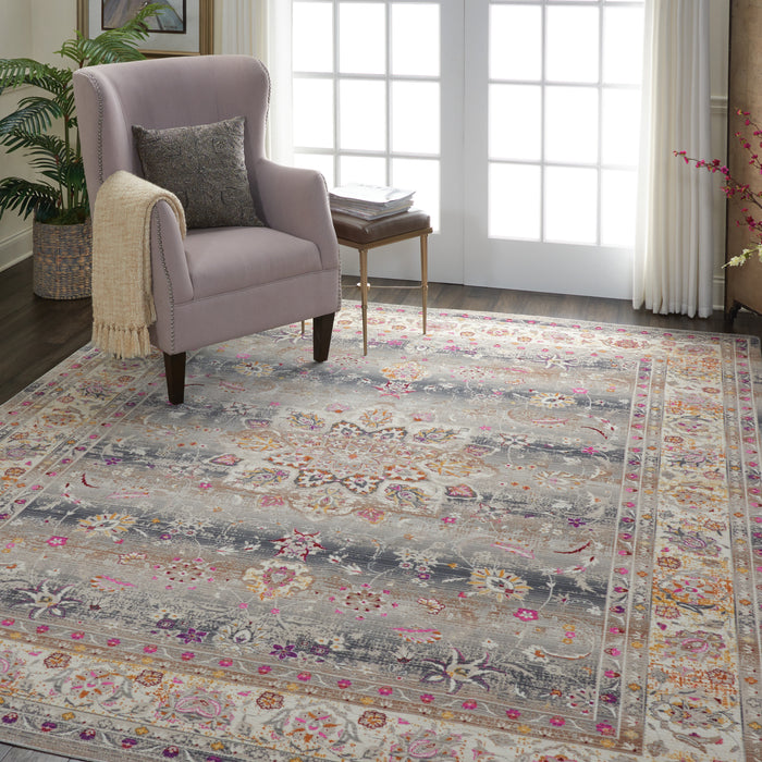 Nourison Vintage Kashan VKA01 Grey Multicolor 8'x10'   Rug