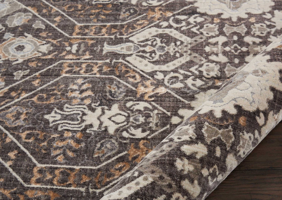 kathy ireland Home Silver Screen KI341 Charcoal and Silver 9'x12' Oversized  Rug