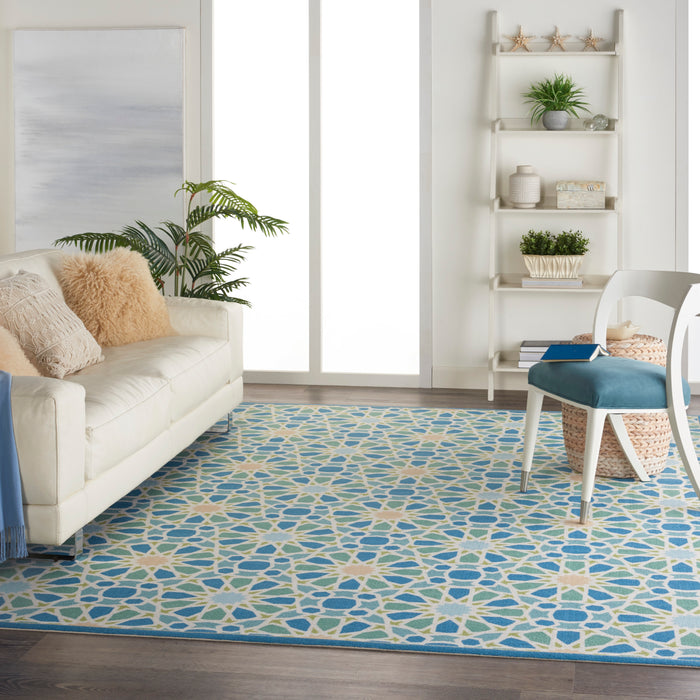 Waverly Sun N Shade SND29 Blue 10'x14'   Rug