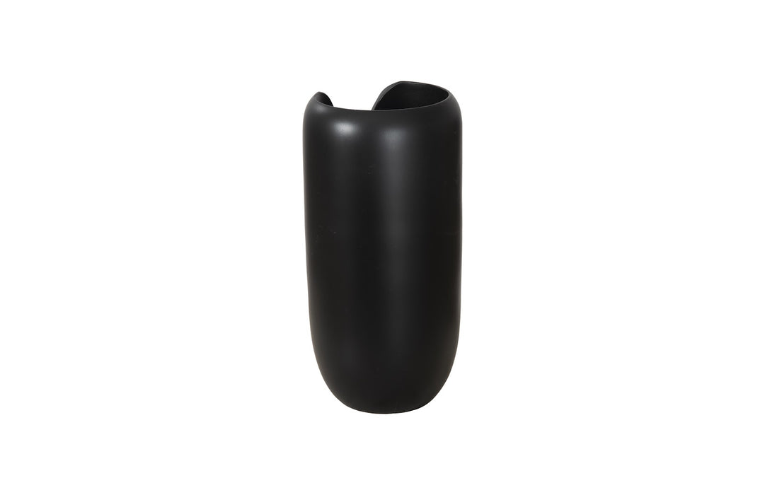 Interval Wood Vase, Black, Small