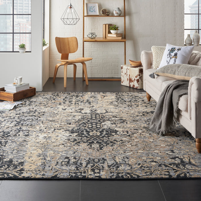 Nourison Majestic 8'x10' Charcoal Grey Vintage Area Rug