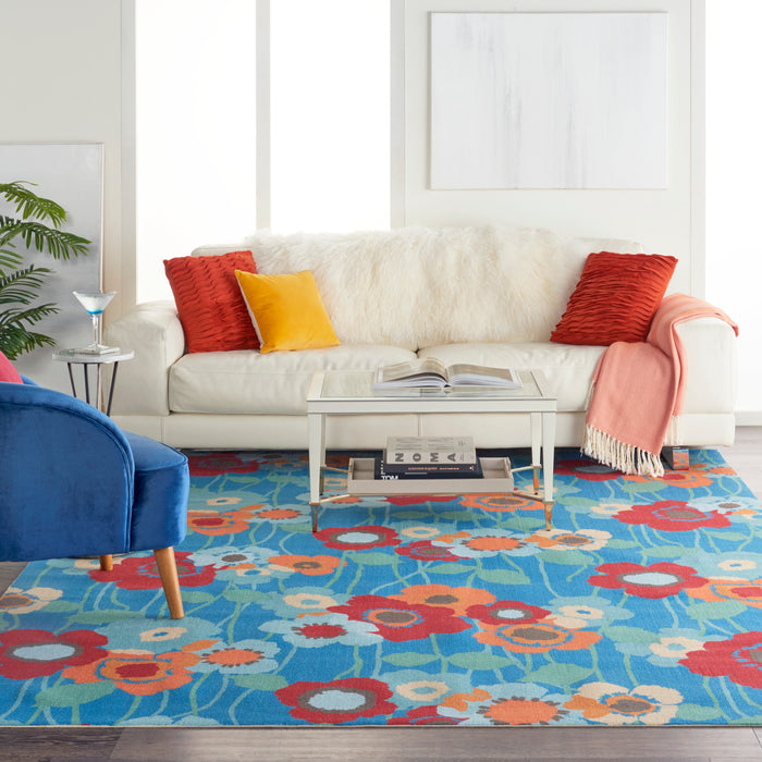Waverly Sun N Shade SND27 Blue 10'x14'   Rug