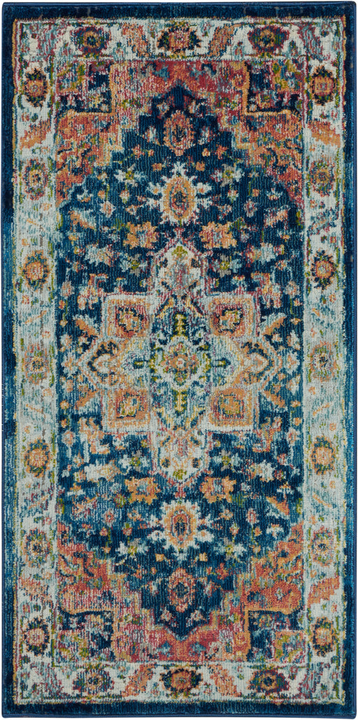 Nourison Ankara Global ANR11 Blue and Red Multicolor Persian Area Rug