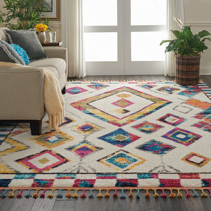 Nourison Nomad NMD02 White Multicolor 7'x10' Large Rug