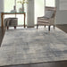 Nourison Rustic Textures RUS02 Slate Blue and Ivory 8'x11' Oversized Textured Rug